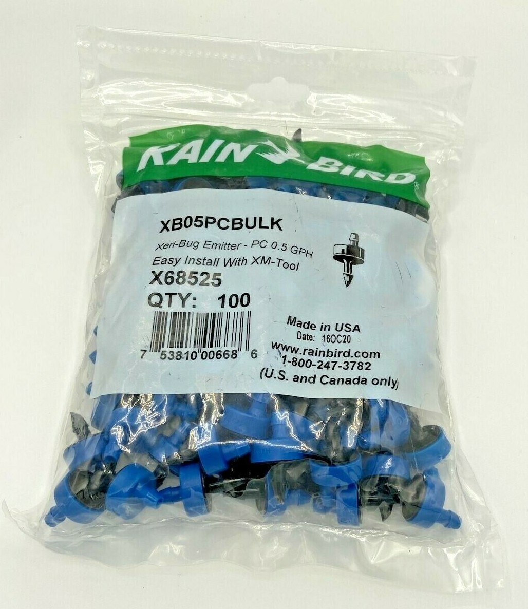 Rain Bird Drip Line Micro Irrigation Drip Emitter - 100 pc Bag 0.5, 1, 2 GPH Pro