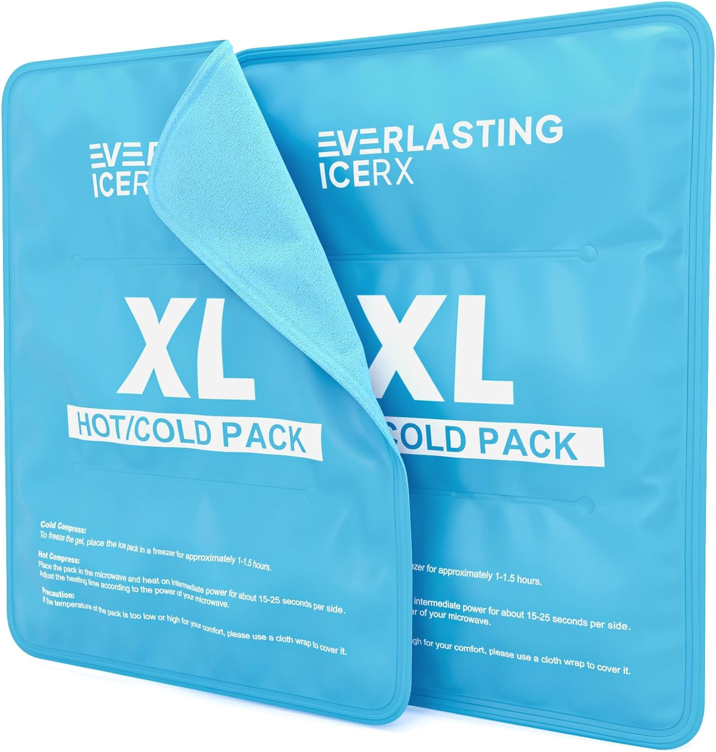 Reusable Ice Pack for Injuries 11" X 14.5" - 2 Pack XL Hot & Cold Pack Large