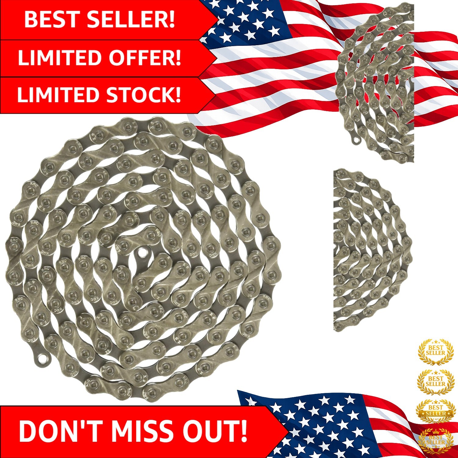 High-Performance X9 9-Speed Chain for Shimano & SRAM | 116 Links, Nickel Plate