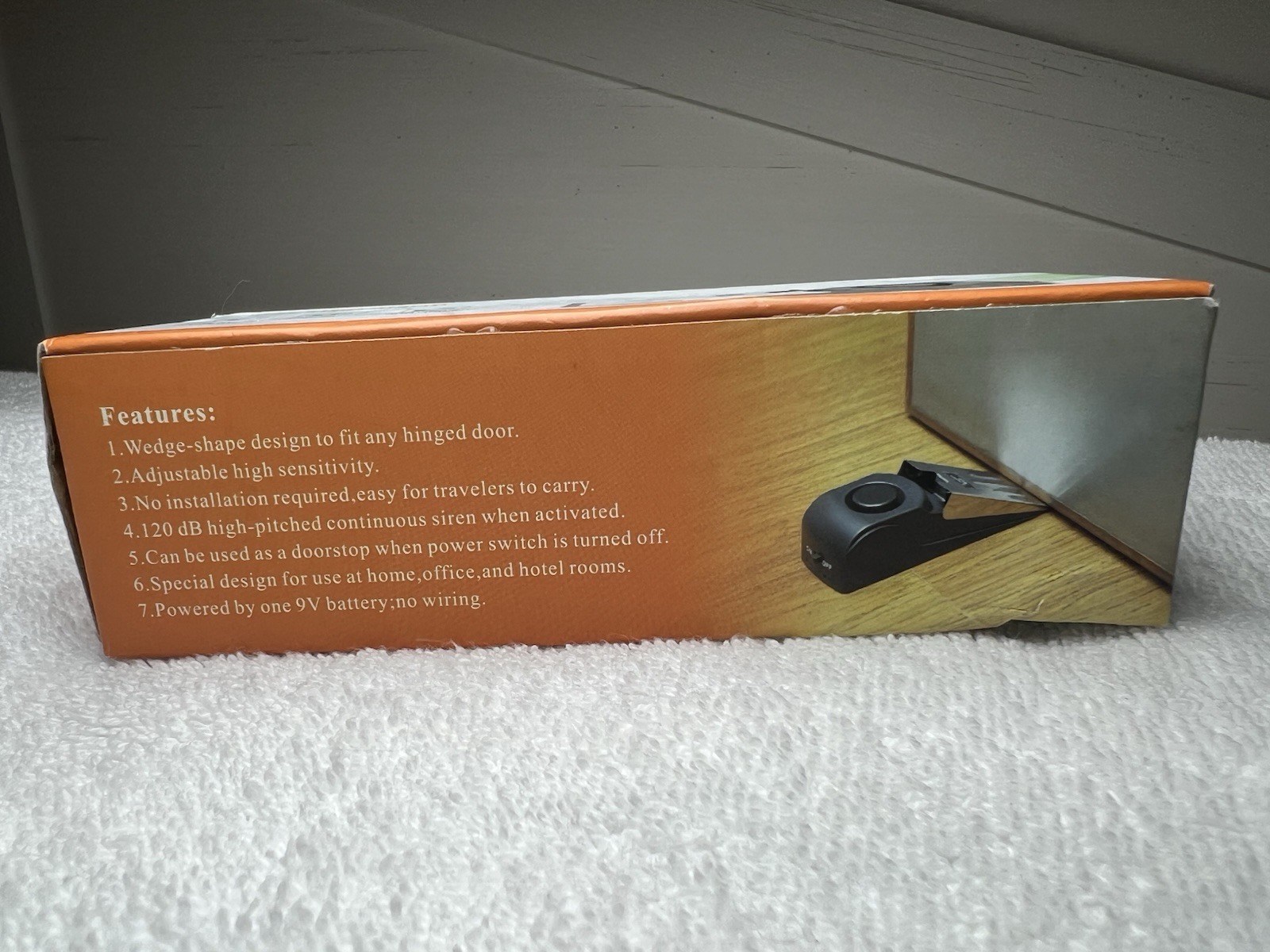 RoHS Door Stopper Alarm 120 Db Loud Travelling Doorstop Home Apartment Hotel