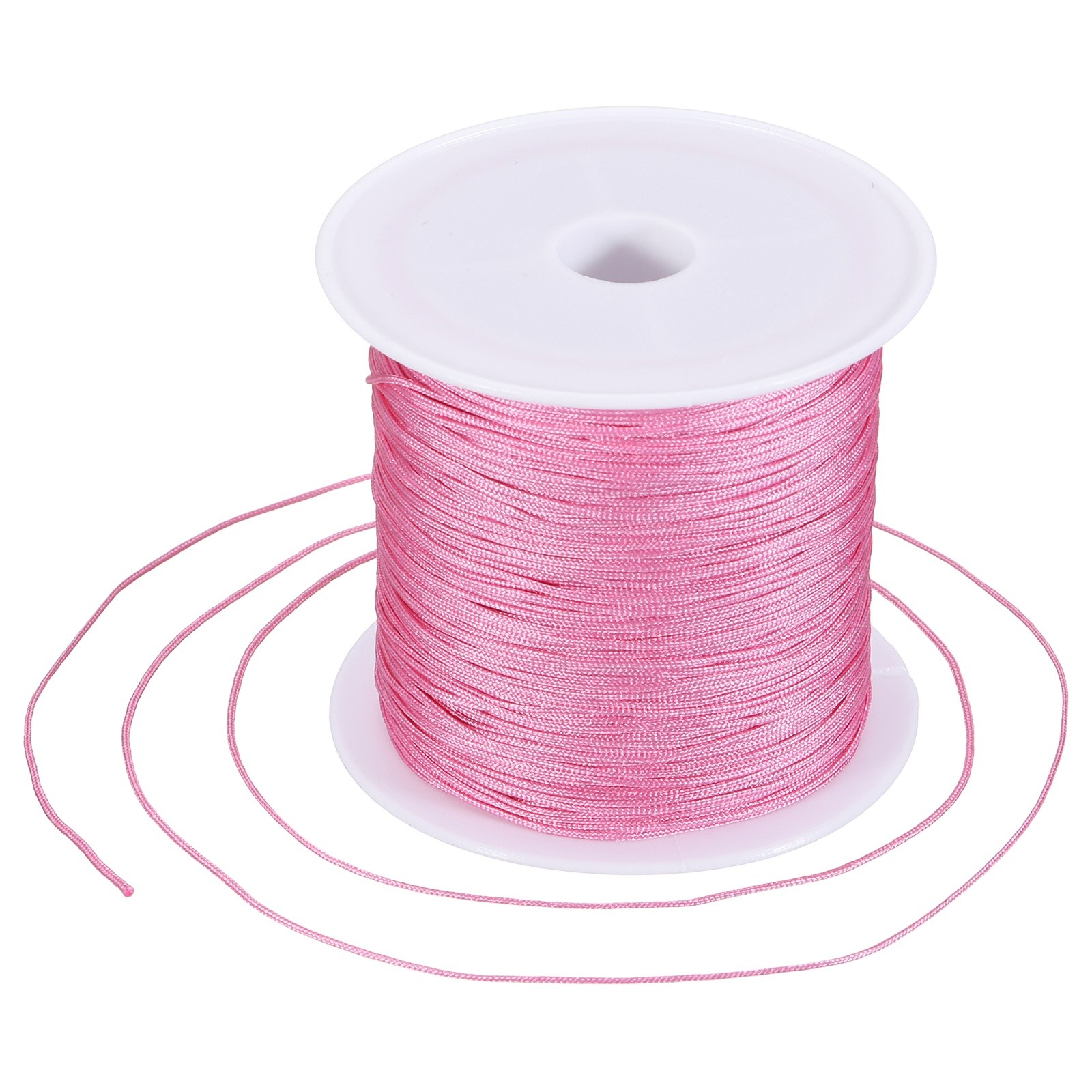 0.6mm Nylon String for Bracelets 44 Yards Nylon Beading Thread(Pink)