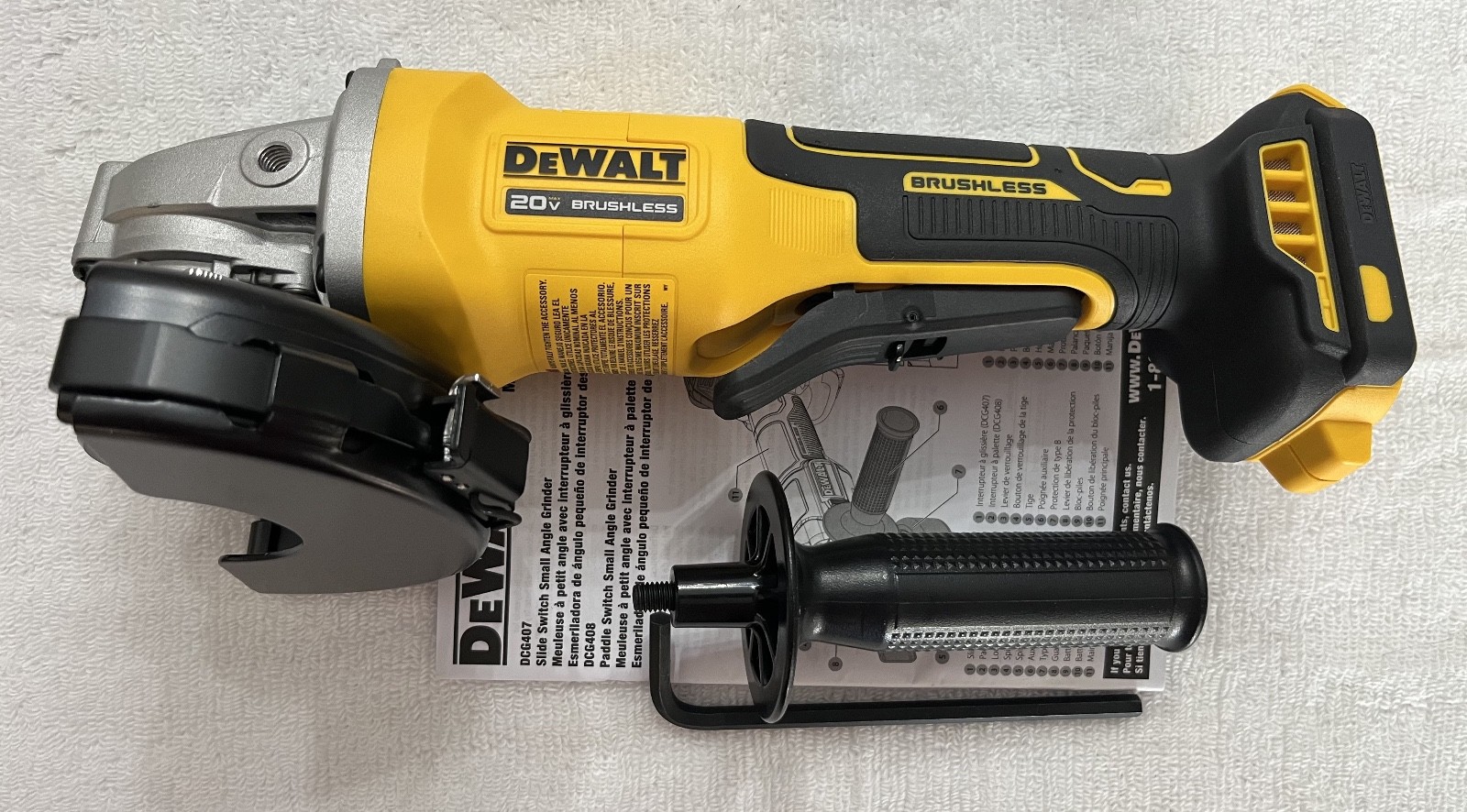 New Dewalt DCG408B 20V Max 4-1/2” Brushless Paddle Switch Angle Grinder