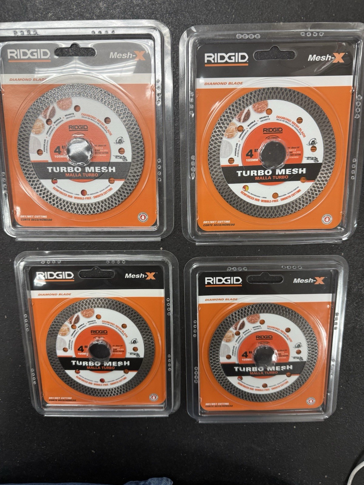 LOT OF 4 Ridgid Turbo Mesh 4” Diamond Blade NEW+FREE SHIPPING!