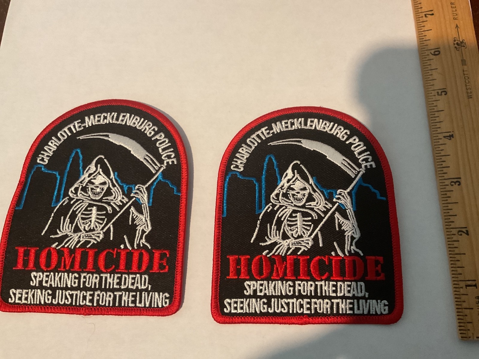 Charlotte-Mecklenburg Police Homicide new  collectable patch Set 2 full size new