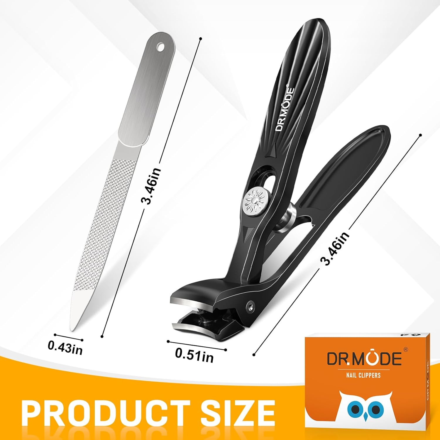 DRMODE Nail Clippers for Men Thick Nails, Angled Head Toe Nail Clippers for Thic