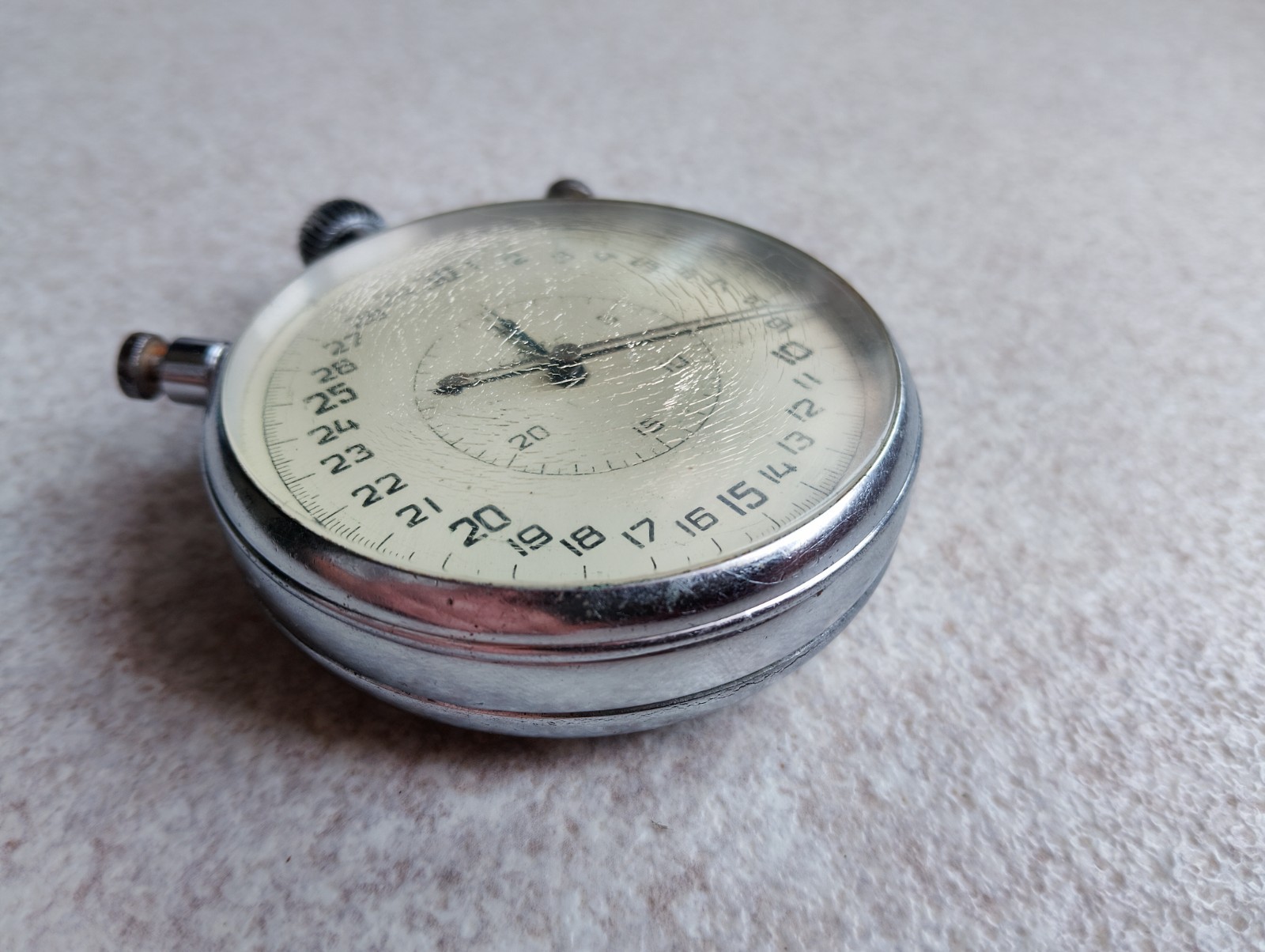 Vintage Soviet Stopwatch Slava Chronometer 3-Button Mechanical Timer/For Parts
