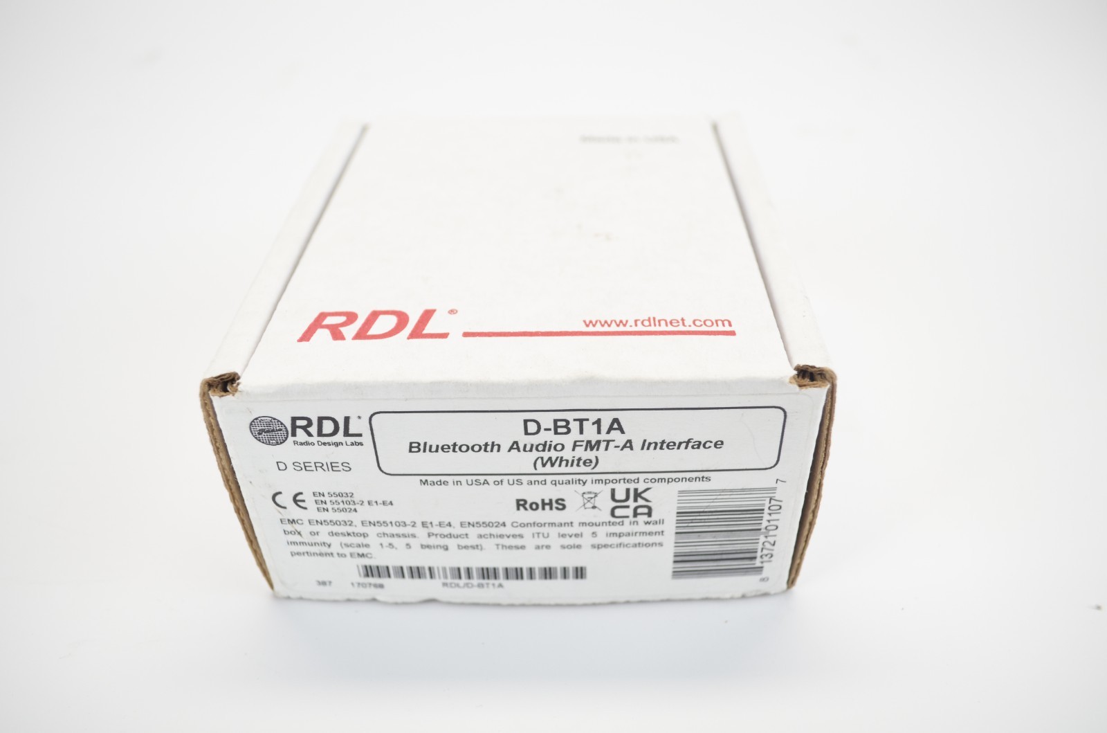 RDL D-BT1A Wall-Mounted Bluetooth Audio Format-A Interface - New In Box