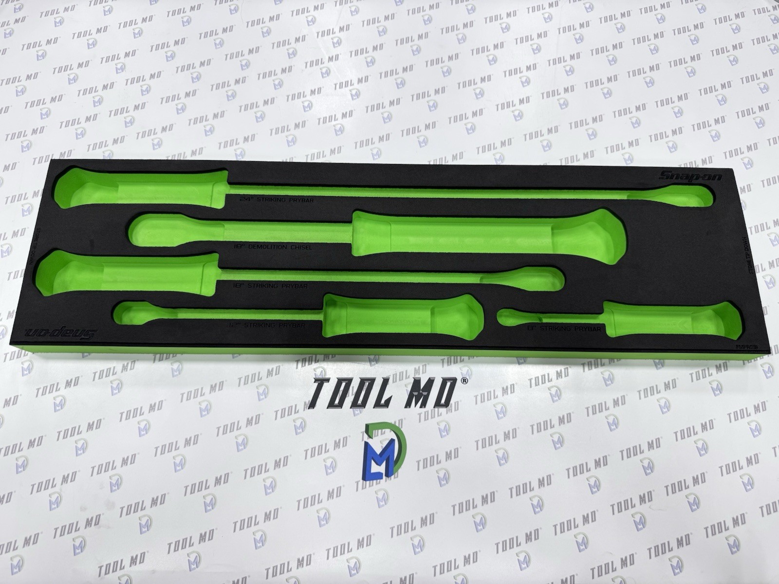 Snap-on Tools NEW GREEN FOAM ORGANIZER For 5pc Striking Prybar & Demo Chisel Set