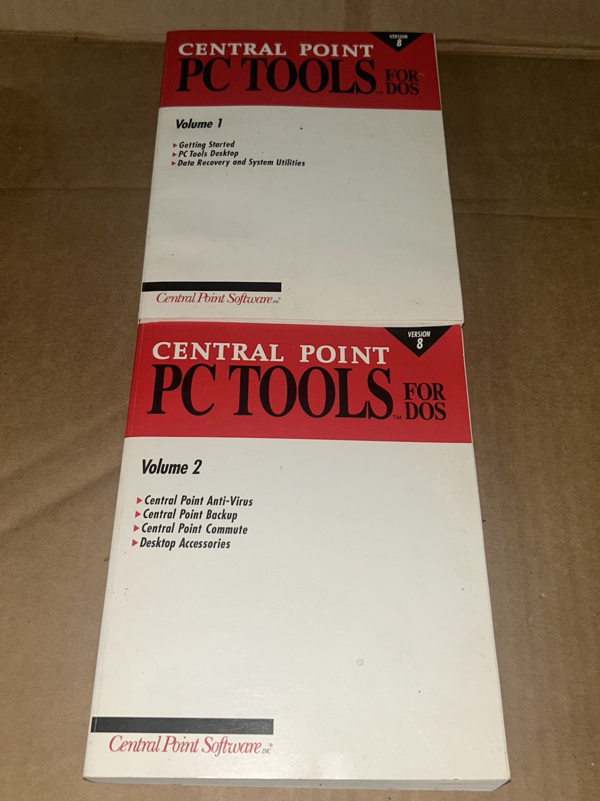 (2) 1992 Central Point PC Tools for DOS, Version 8.0 Complete Set  1st Printing