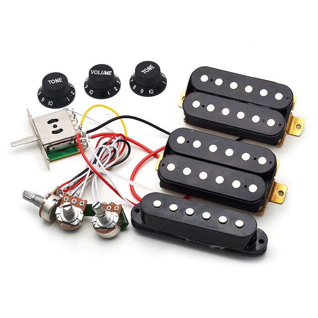 HSH Prewired Loaded Strat Electric Guitar Pickups Set Wiring Harness 1V2T Pickup