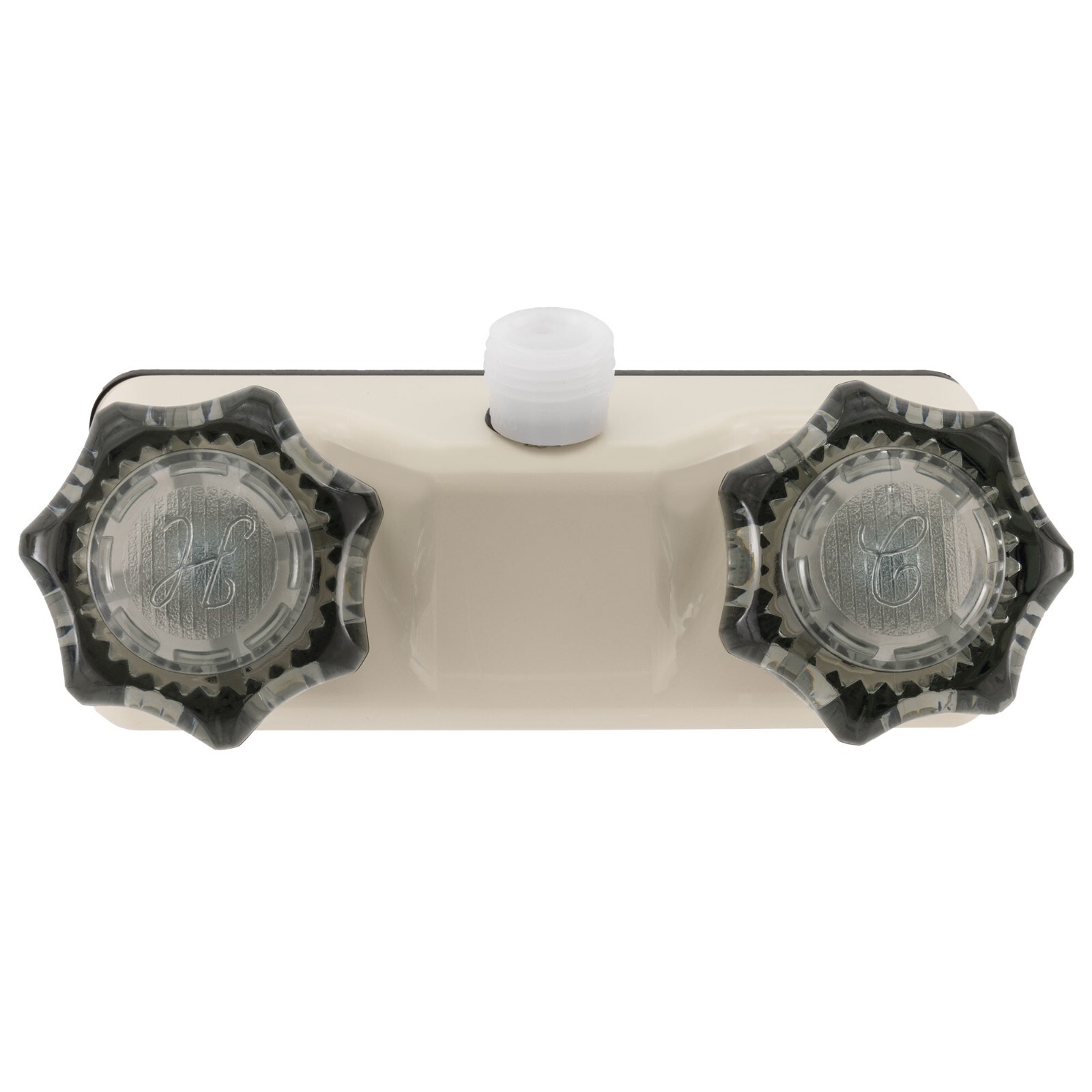 RecPro RV Shower Valve | 4 Inch Shower Diverter | Ivory with Dual Knobs