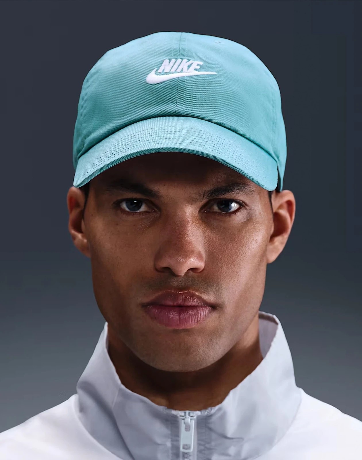 Nike Club Unstructured Futura Wash Cap Size S/M White Blue Hat FB5368 464