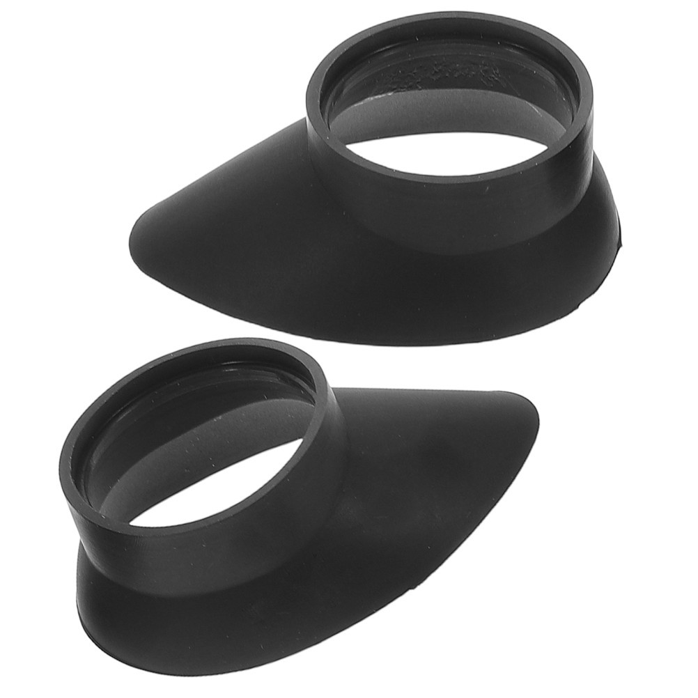 2Pcs Black Rubber Microscope Eyepiece Hood Caps Reusable Telescope Lens Covers