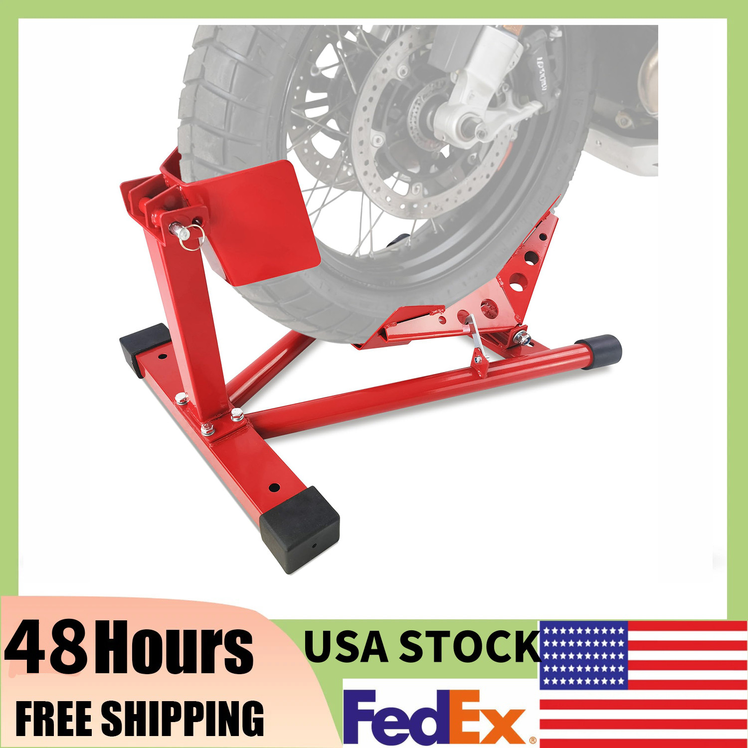 Heavy-Duty Motorcycle Wheel Chock & Stand - 1500LB for 12''-21'' Tires Dirt Bike