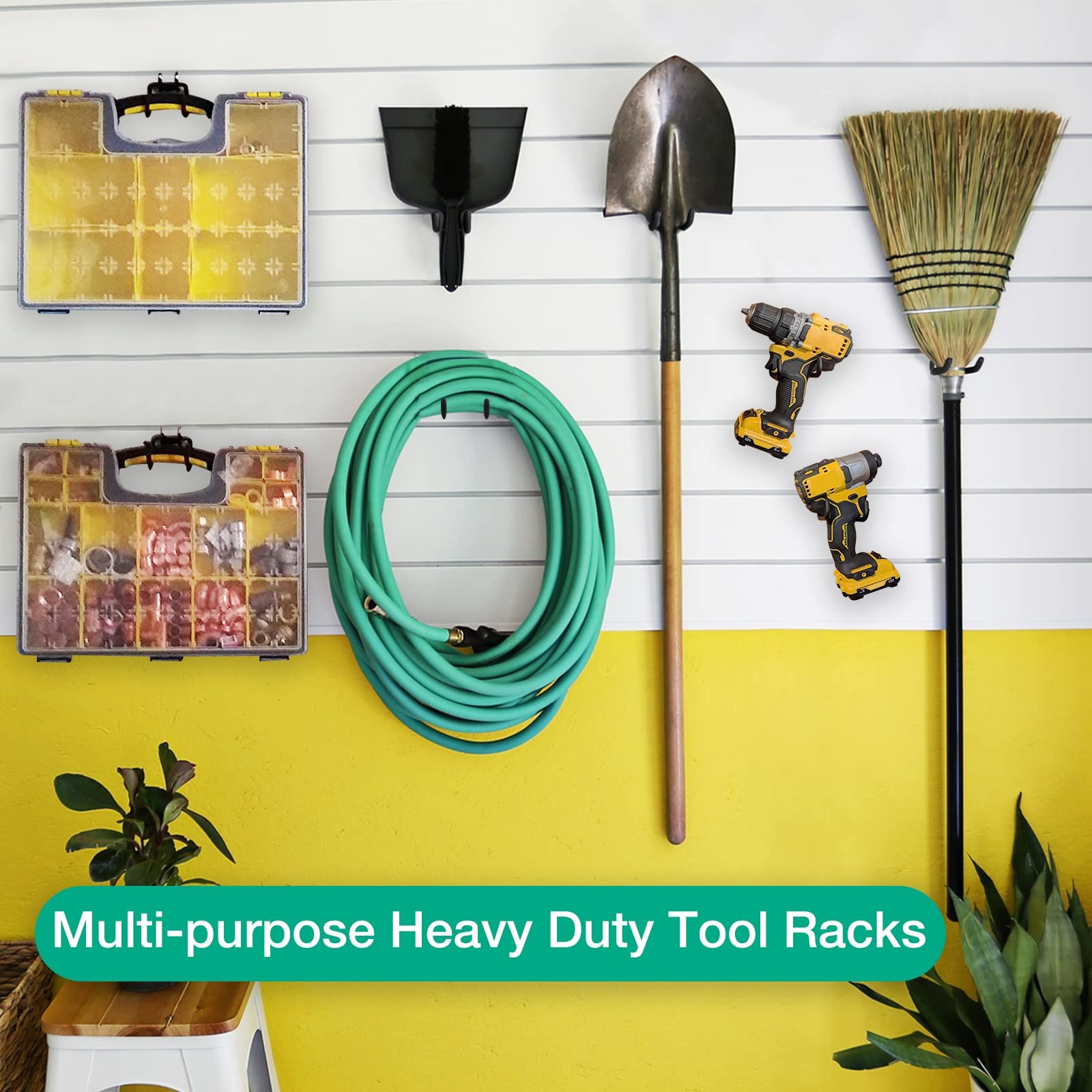 Pegboard Hooks, 8 Pack Peg Board Tool Utility Hooks & Hangers (Black)