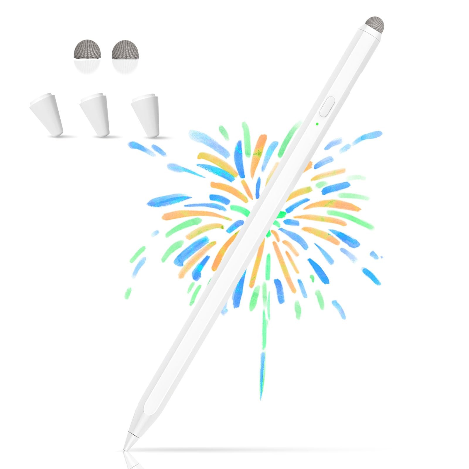 2-in-1 Stylus, Stylus Pen for iPad, Touchscreen Suitable White