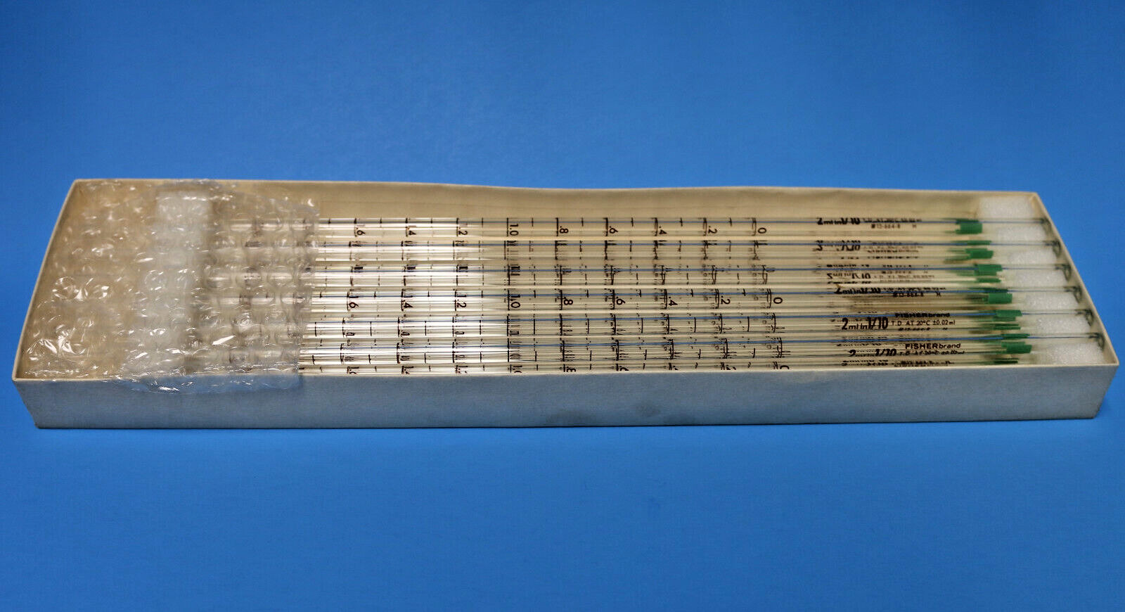 Fisher MOHR Pipet Long Tip 13-664-8 H Glass  2ml in 1/10   (12) pieces - NEW