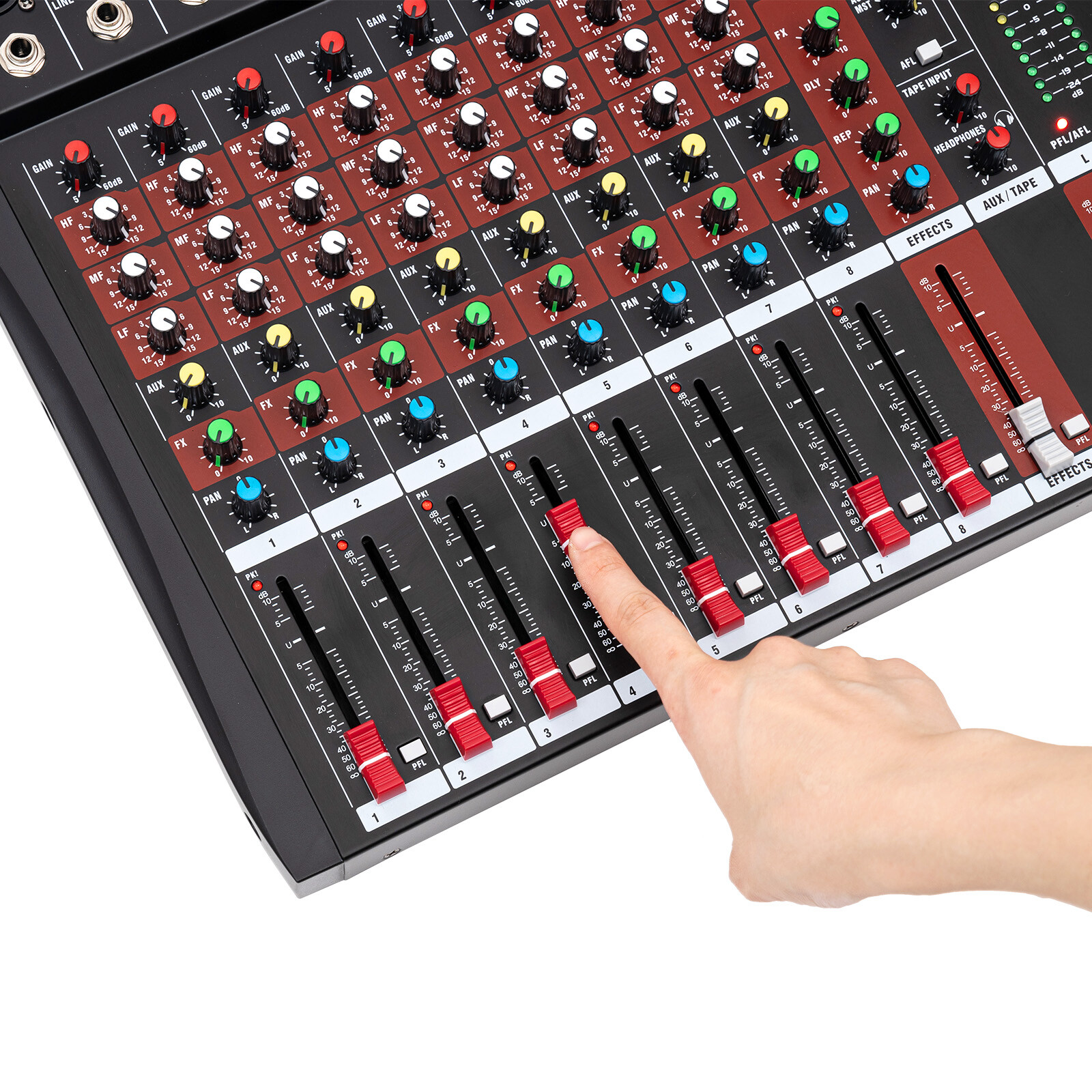 8 Channel Bluetooth Studio Audio Mixer Live Sound Mixing Console with USB