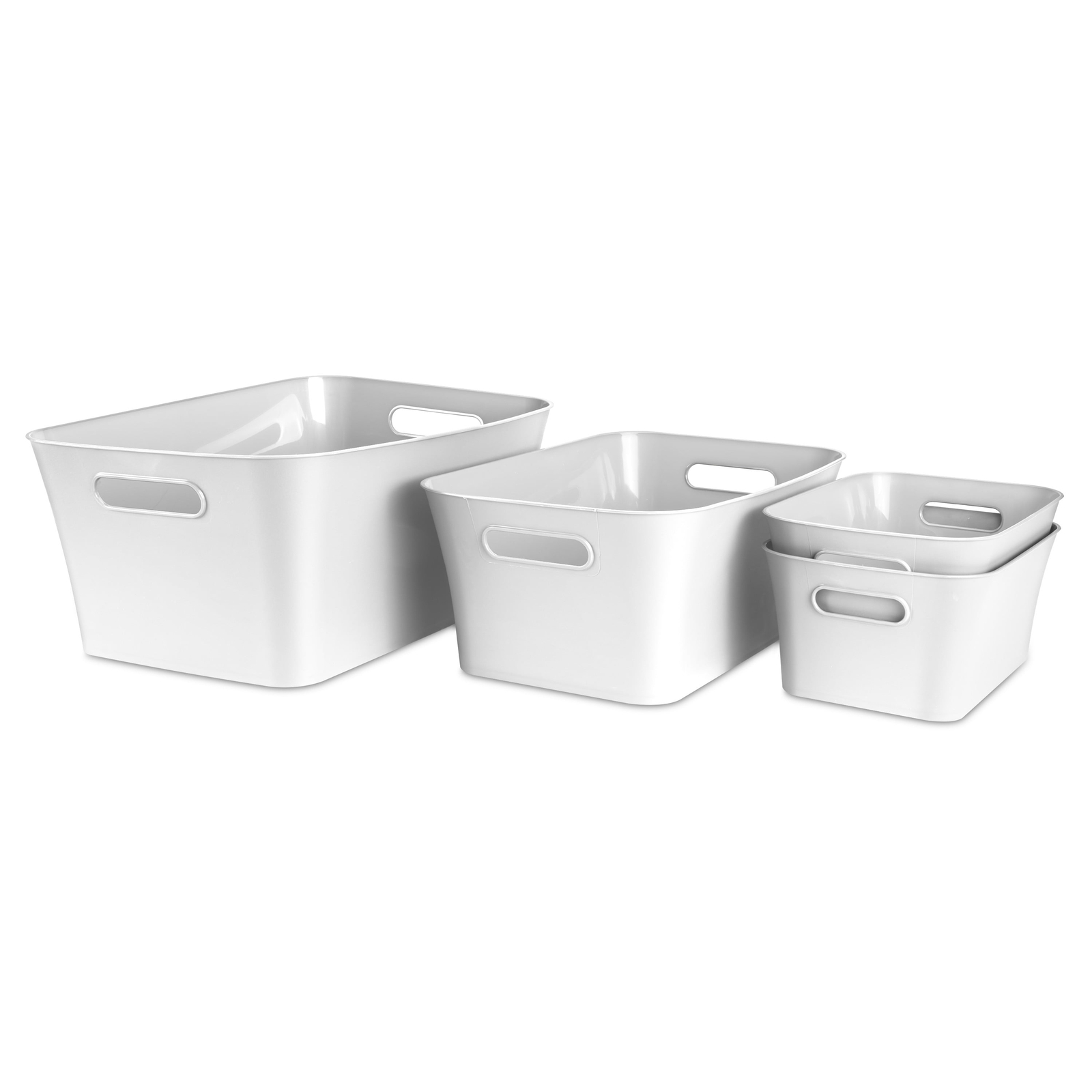 (6 pack) 2-Pack Small Plastic Storage Bins, White！