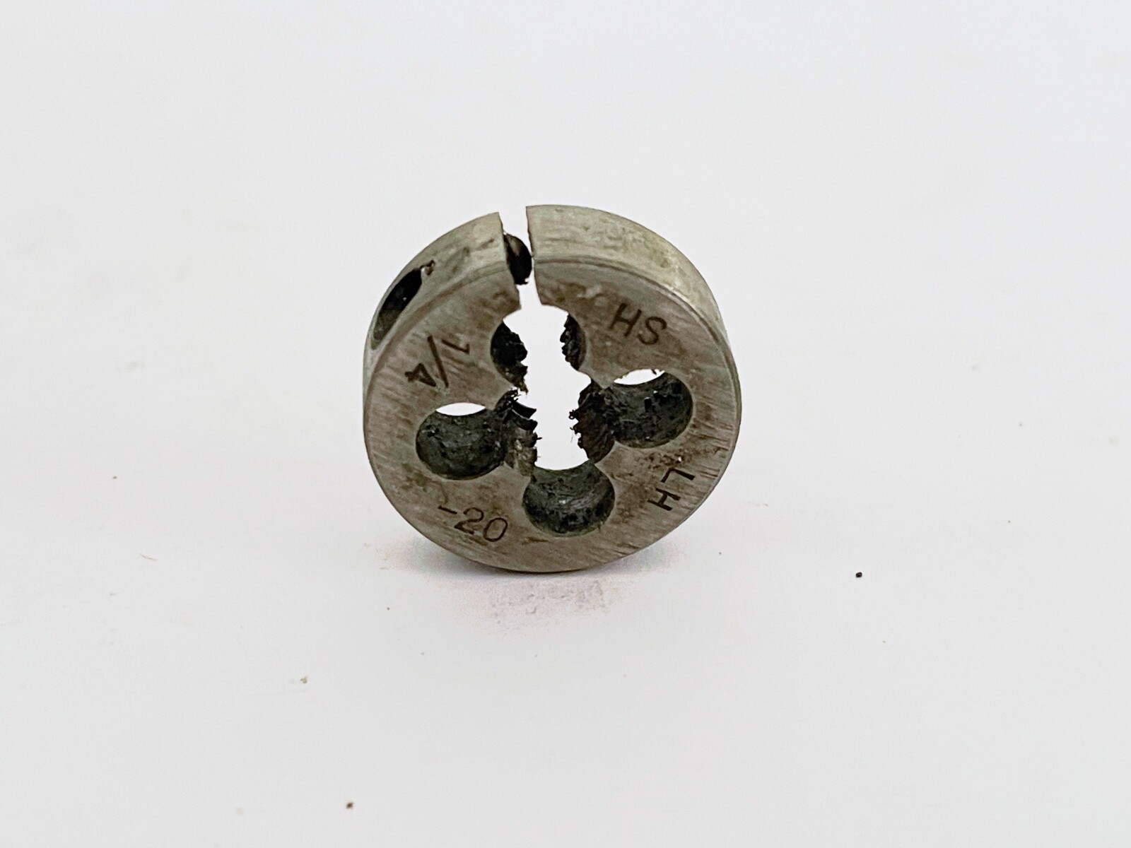 1/4-20 UNC Round Adjustable Button Die 13/16" OD 1/4" Thick Left Hand Thread HSS