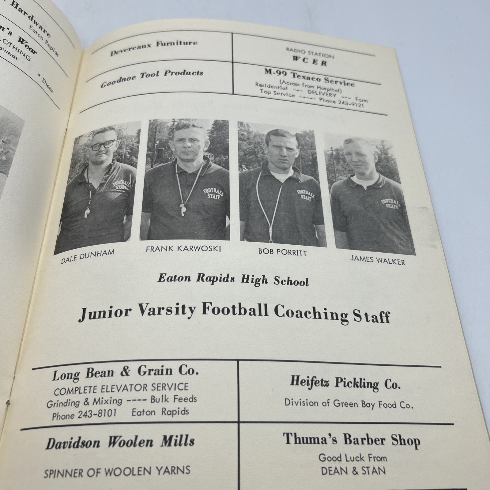 Ealton Rapids High School Souvenir Football Program 1964