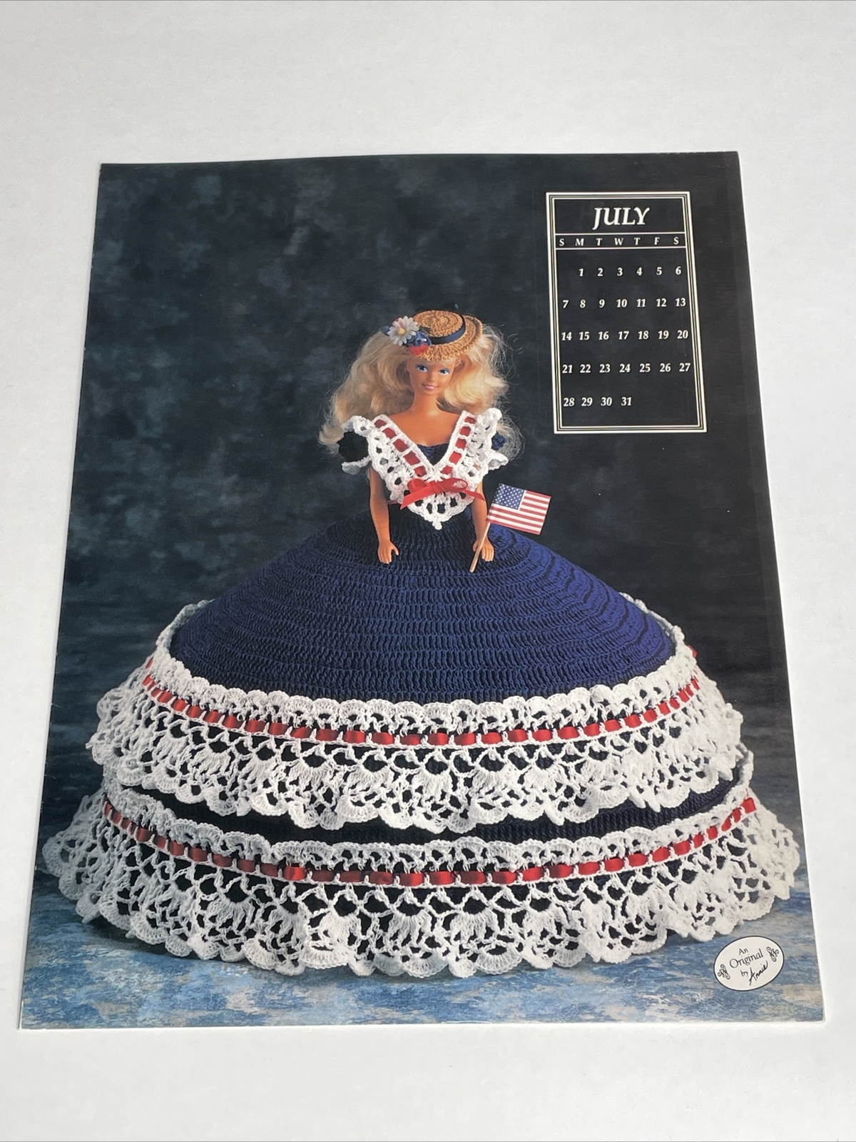 Miss July 1991 Size 11 1/2" Fashion Doll Dress Crochet Pattern