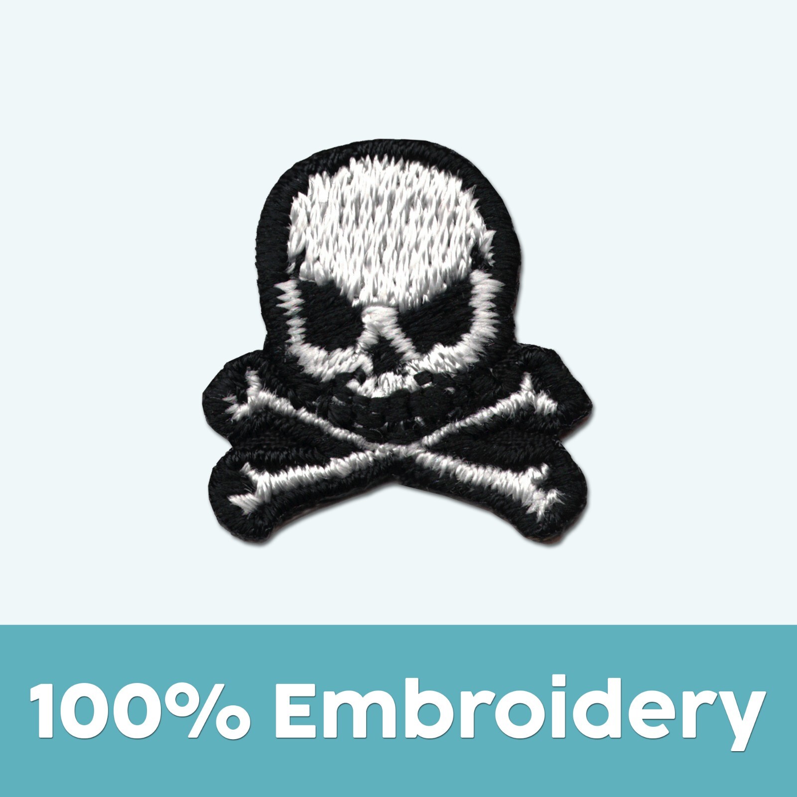 Extra Small Skull (10 Pack) Halloween Embroidered Iron On Patch - White