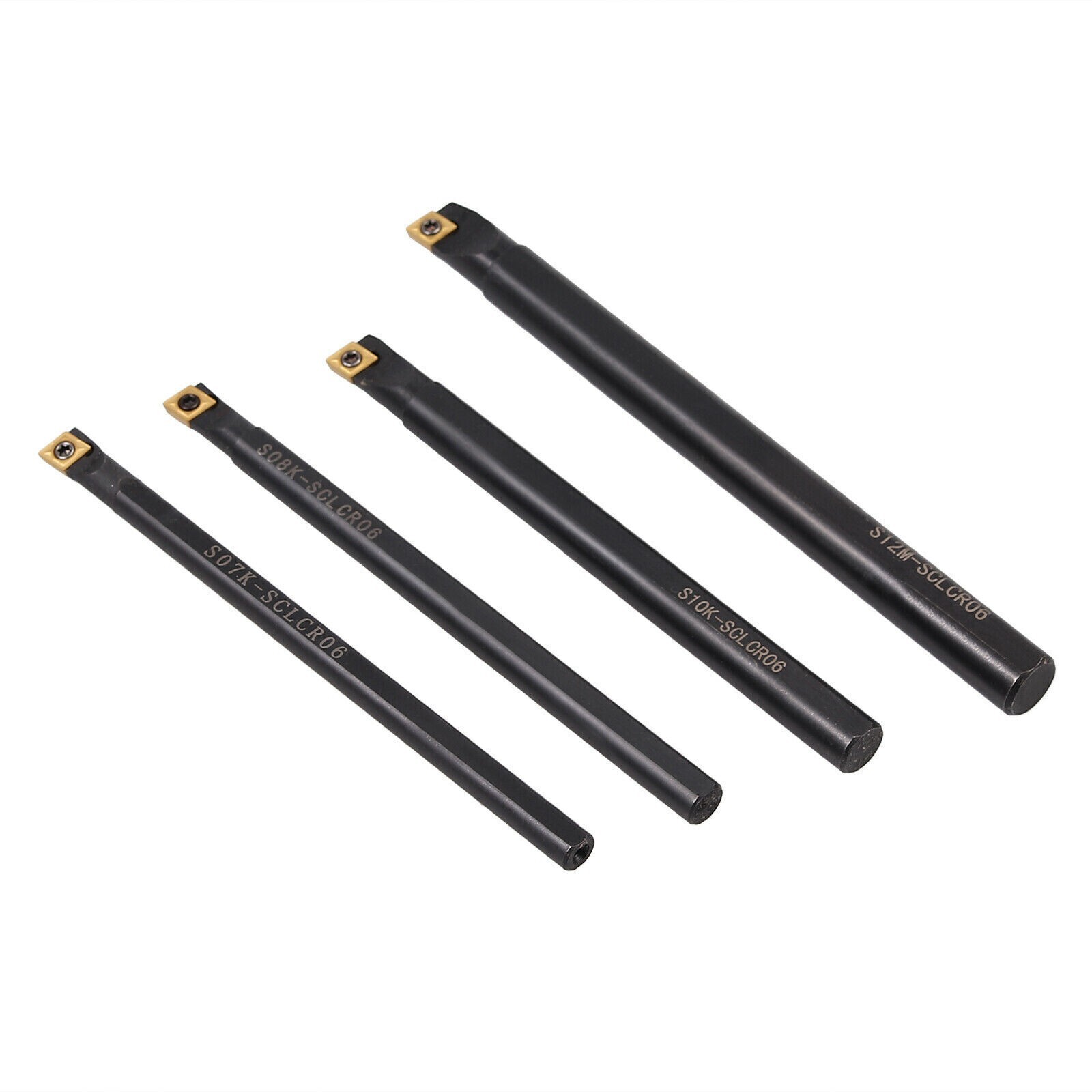 4 Sets 12mm Drill Rods with Carbide Inserts Turning Tool Holder