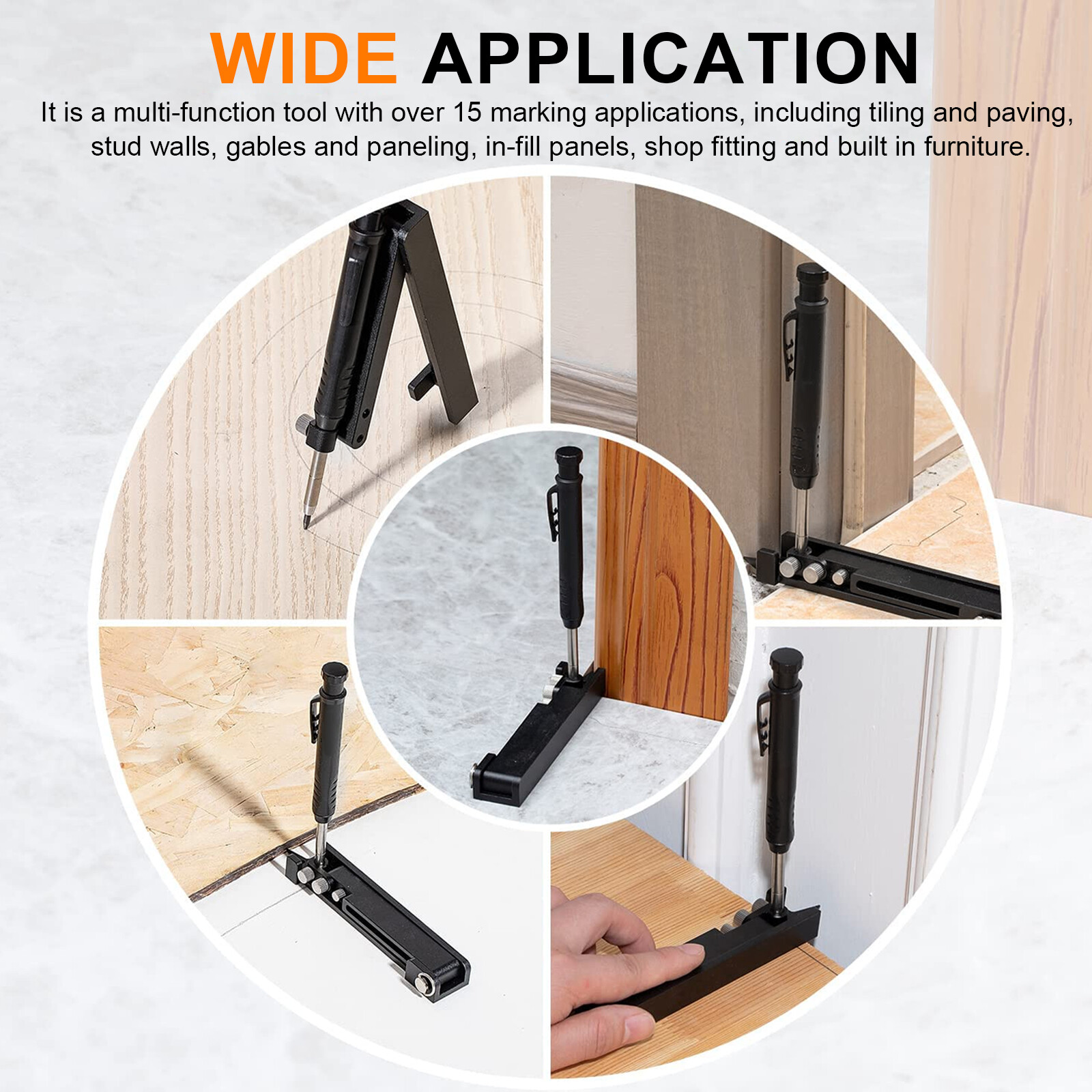 Multi-function Scribing Tool Construction Pencil DIY Woodworking Profile Scribe