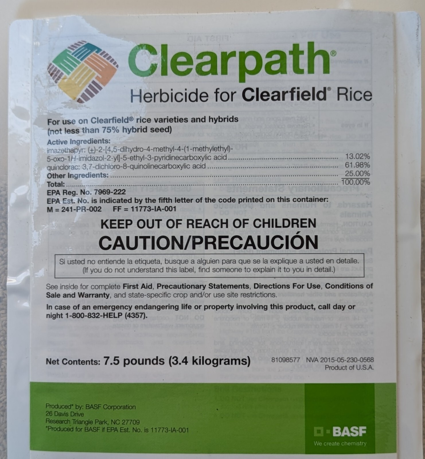Clearpath Herbicide for Clearfield Rice 7.5 lbs