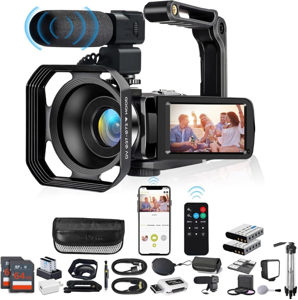 4K Video Camera Camcorder Ultra HD 48MP 60FPS WiFi IR YouTube For Vlogging