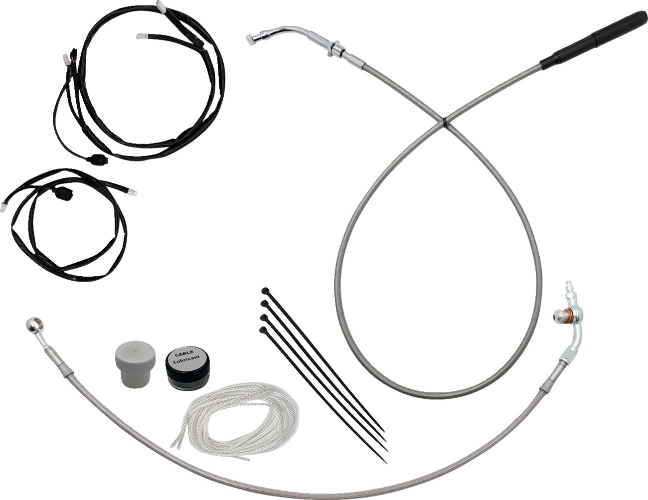 FAT BAGGERS INC. EZ Install Kit - 18" Handlebars - Upper Clutch - Braided