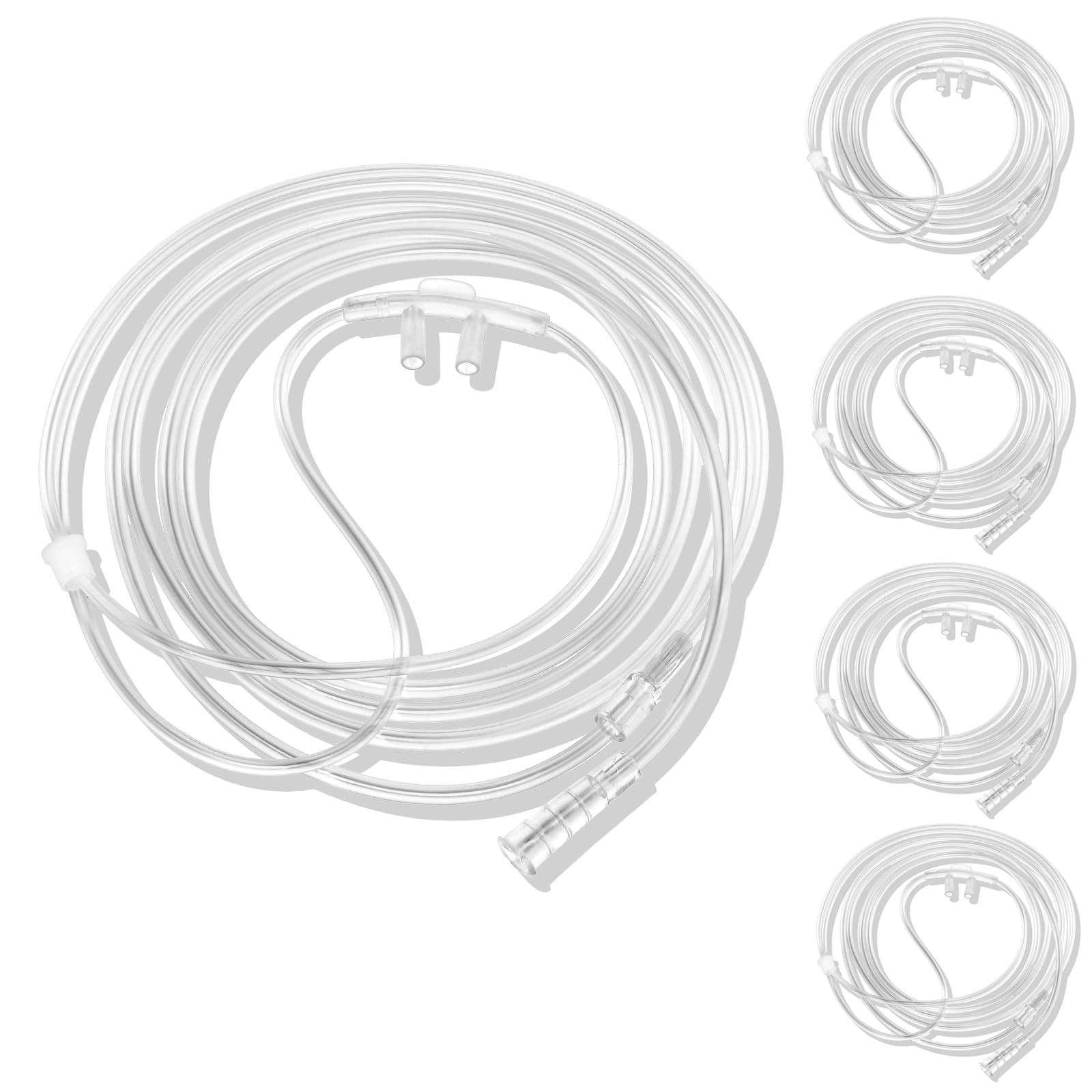 YONCOZY Soft Nasal Oxygen Cannula for Adult (5 Pack) - 7 Feet, Standard...