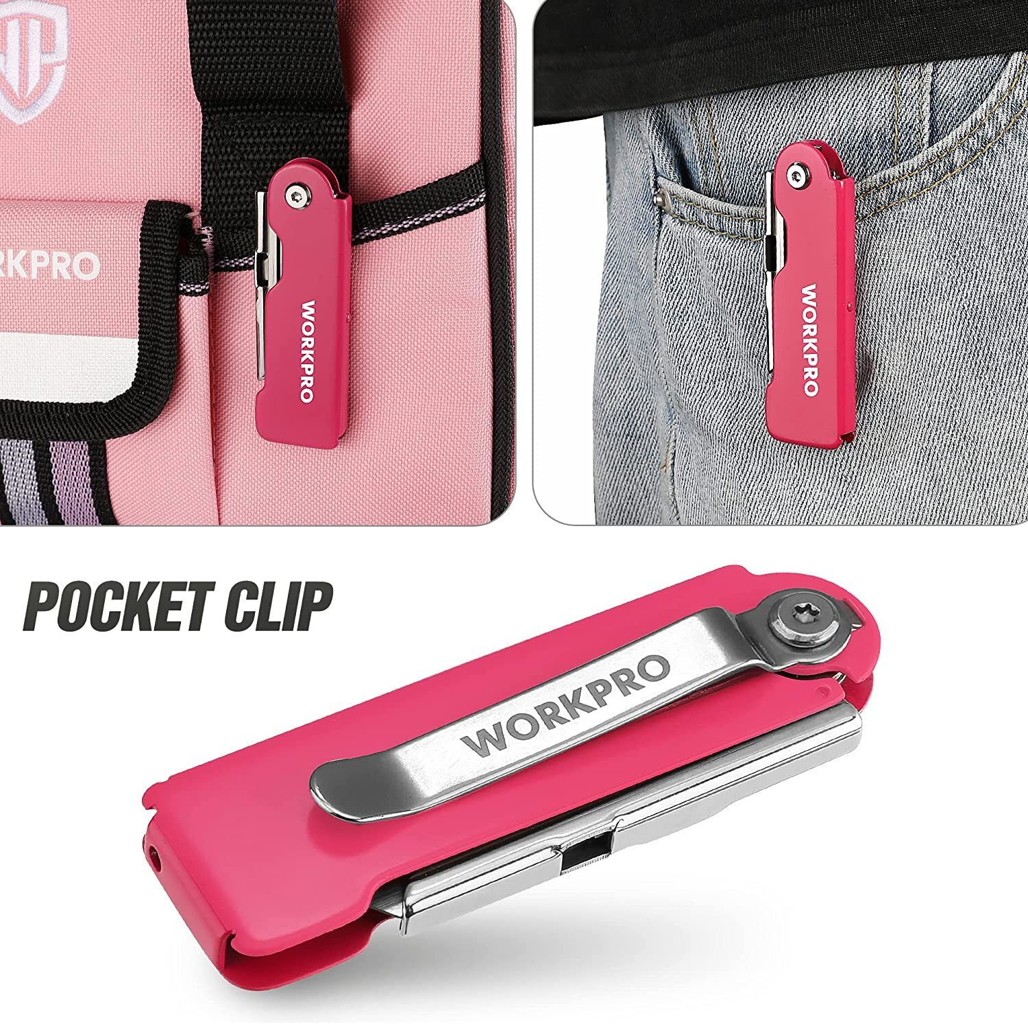 WORKPRO 3-Pack Folding Utility Knife Set, Quick Change Blade Box Cutter