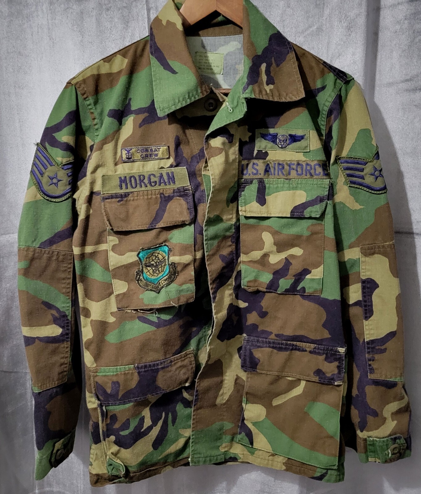 Vintage BDU Woodland Camo USAF Shirt - Combat Crew/Military Air Lift Command #3