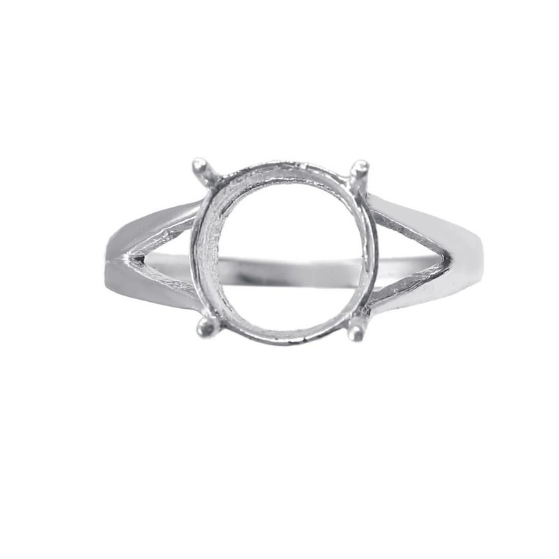 Semi Mount Ring Stone Setting Size 6X6 MM Round Shape 925 Sterling Silver Ring