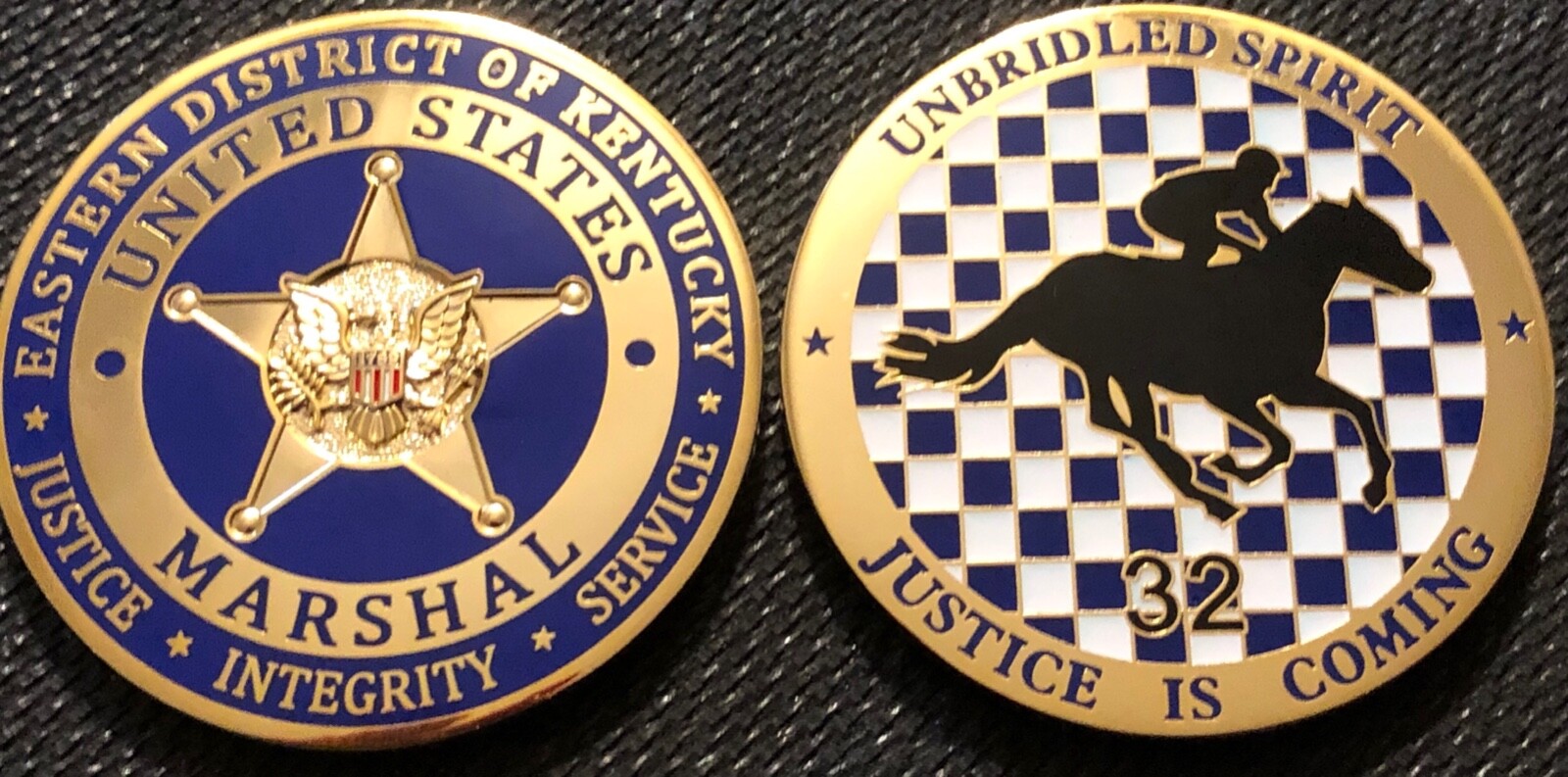 US Marshals Service FirstGEN EDofKY Unbridled Spirit G version challenge coin