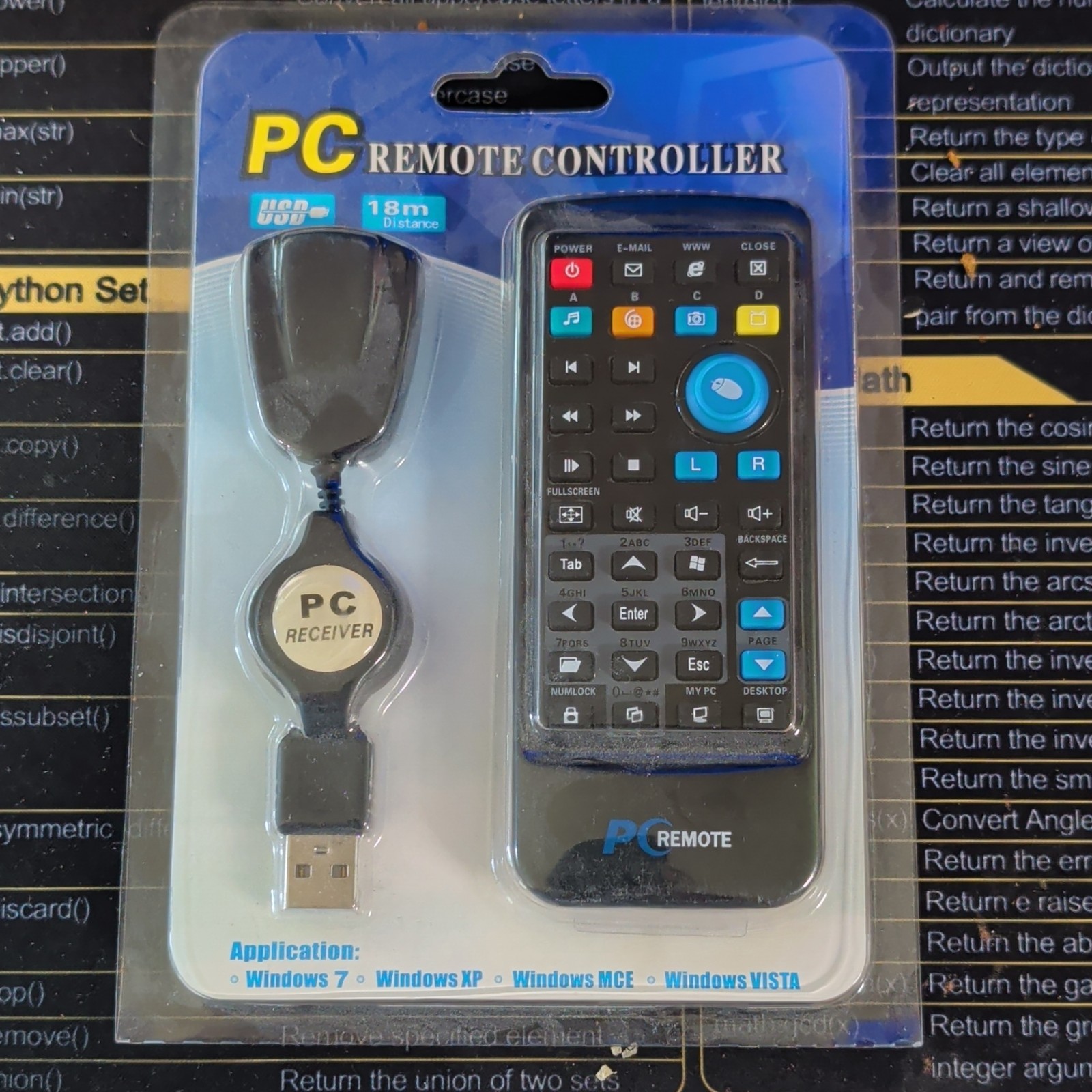 PC Remote Controller Wireless USB Receiver, Black Pointer, Range More Than 10m
