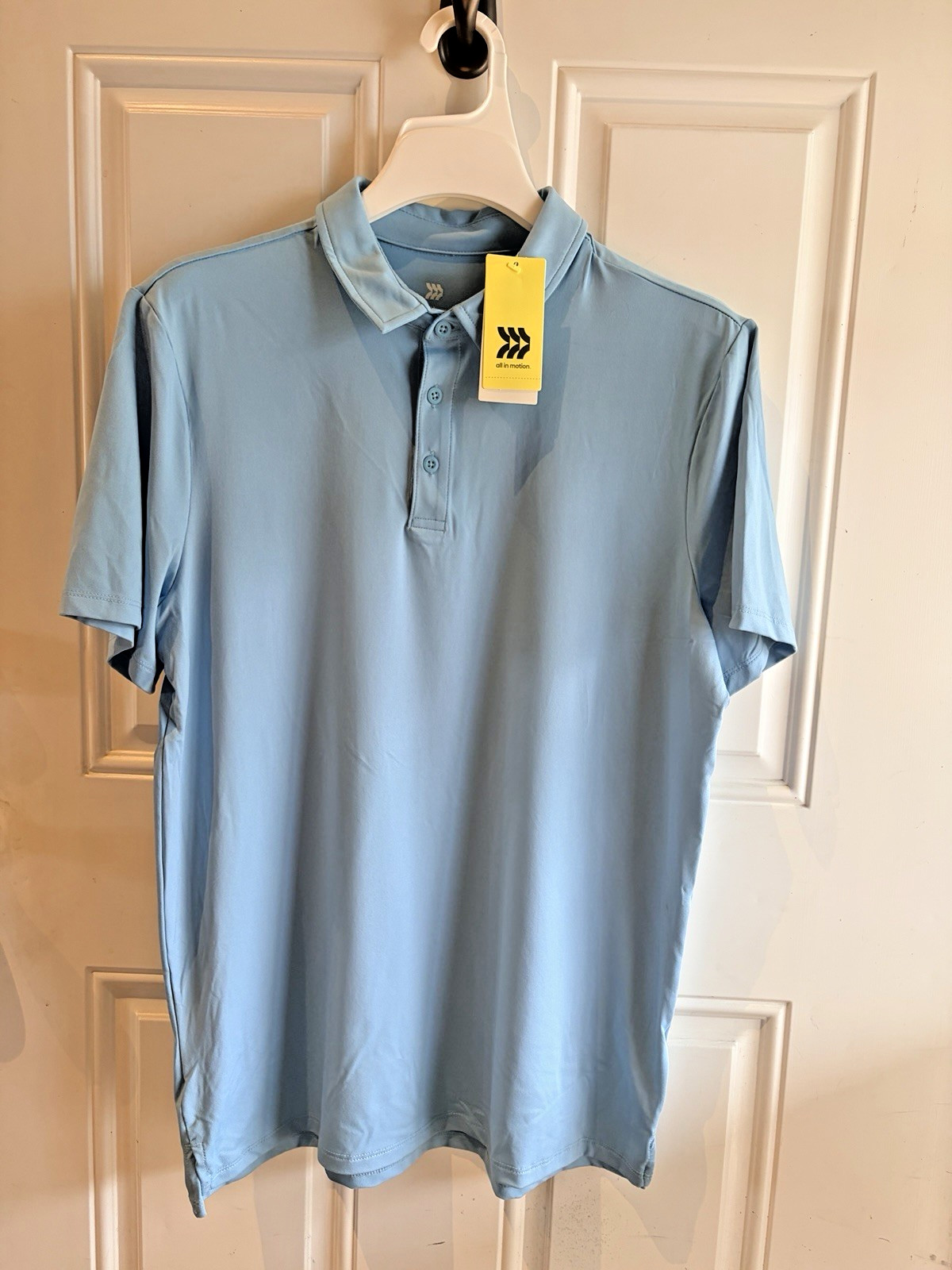 All In Motion Jersey Polo Moisture Wicking - Light Blue - Men's Size L