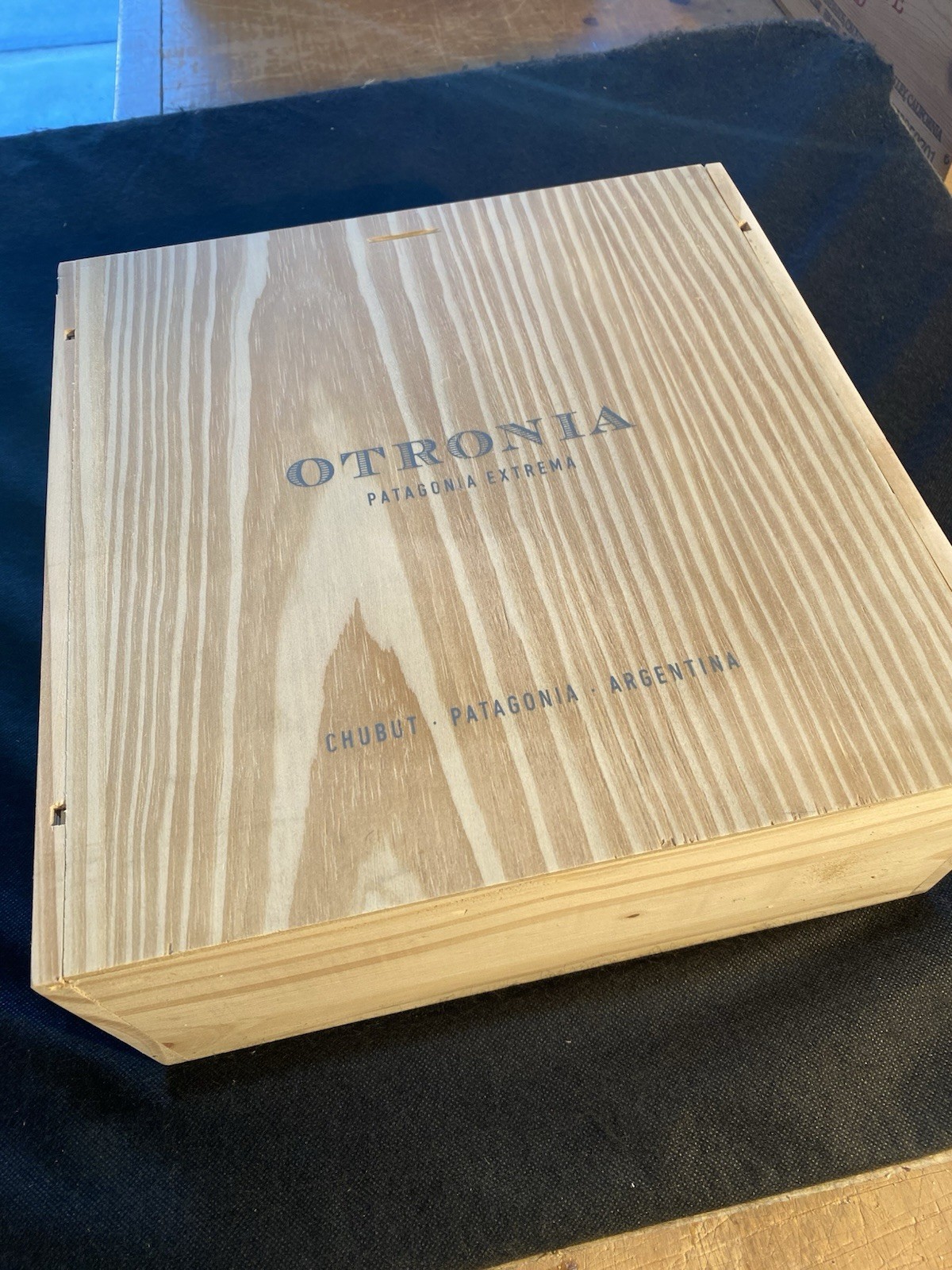 wooden wine box, Patagonia…