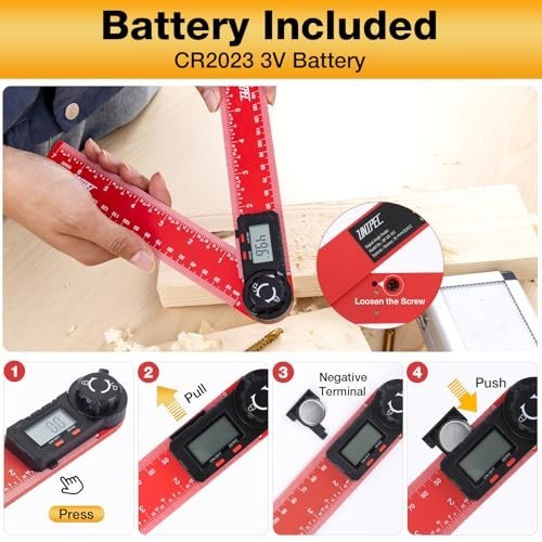 Digital Angle Finder Protractor 7 Inch LCD Display 0.1 Degree Resolution Lock