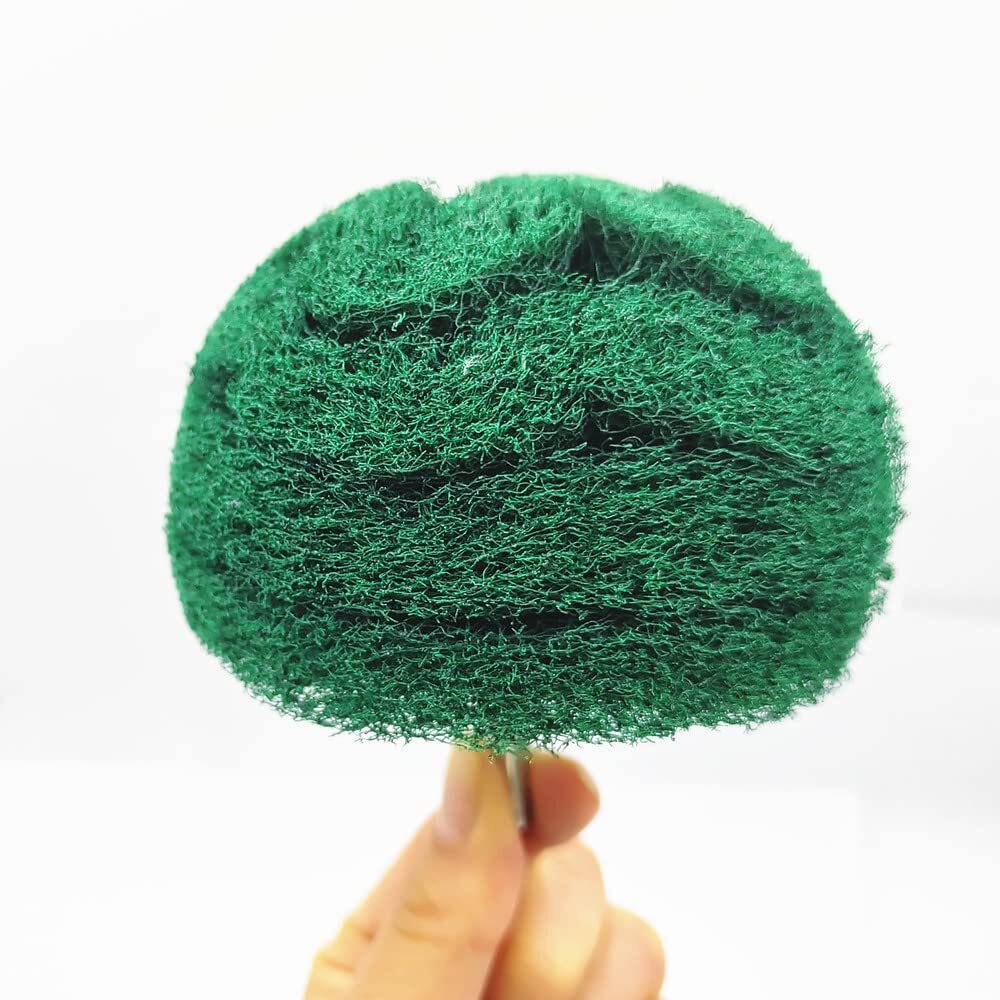 7 Pcs Green Abrasive Buffing Wheels With 1/4" Shank Non Woven Buffing Wheels Dri