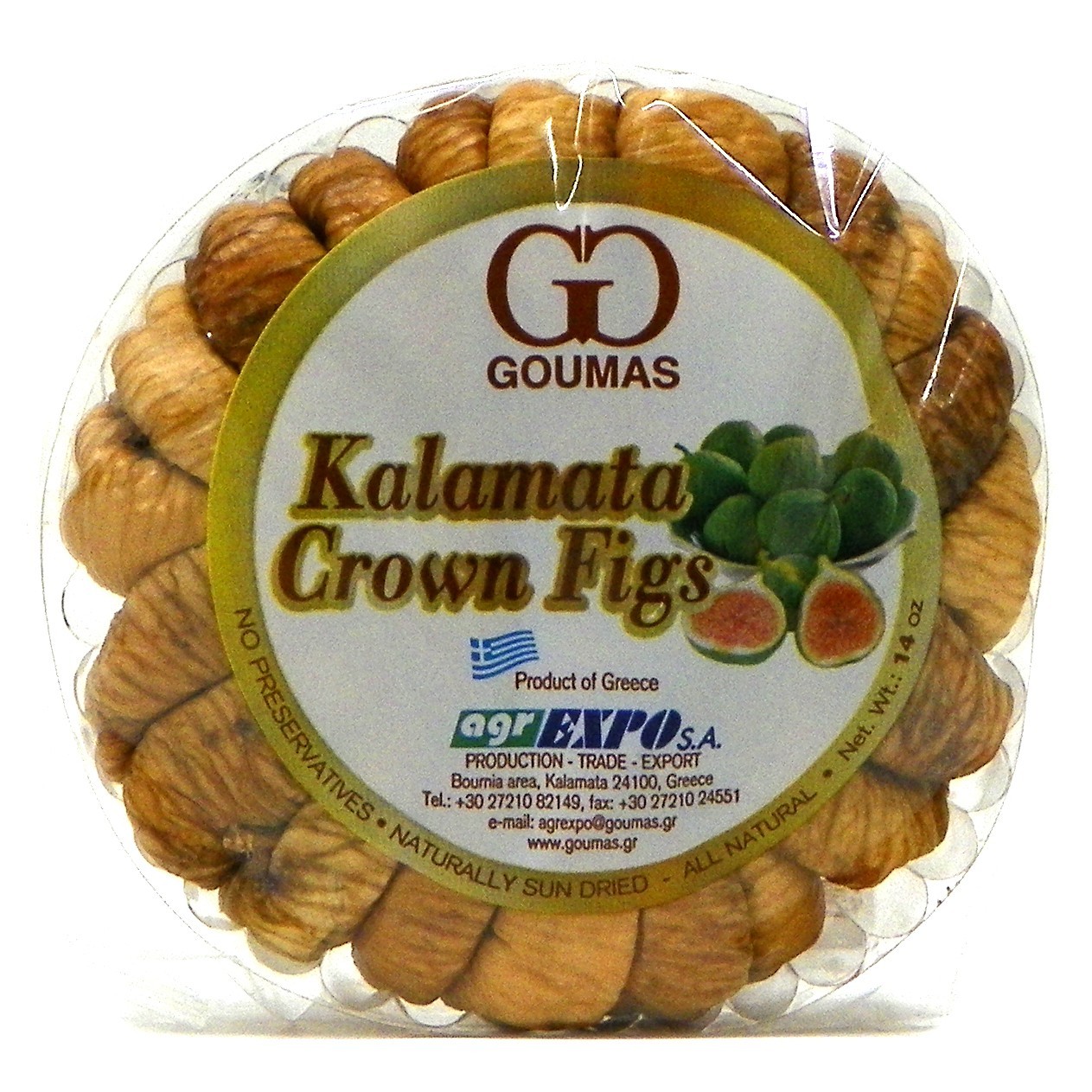 GREEK DRIED KALAMATA  CROWN FIGS- 1 pc -  14 oz- atteen - anjeer - higos secos