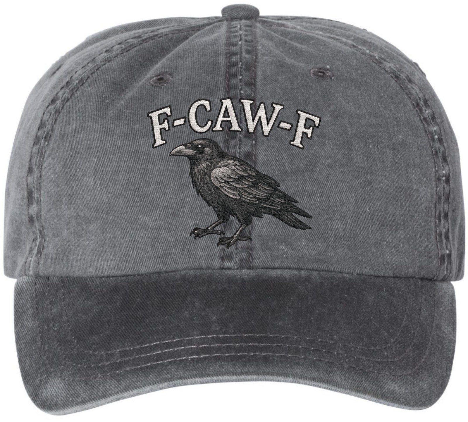 F-CAW-F Embroidered Baseball Cap Funny Crow Adjustable Dad Hat