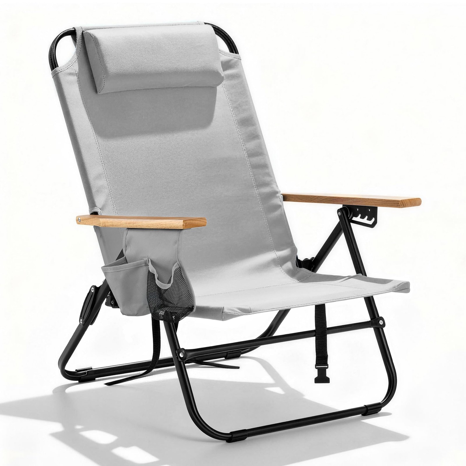 Premium Portable Camping Chair 5-Position Recliner Beach Folding Lightweight ...