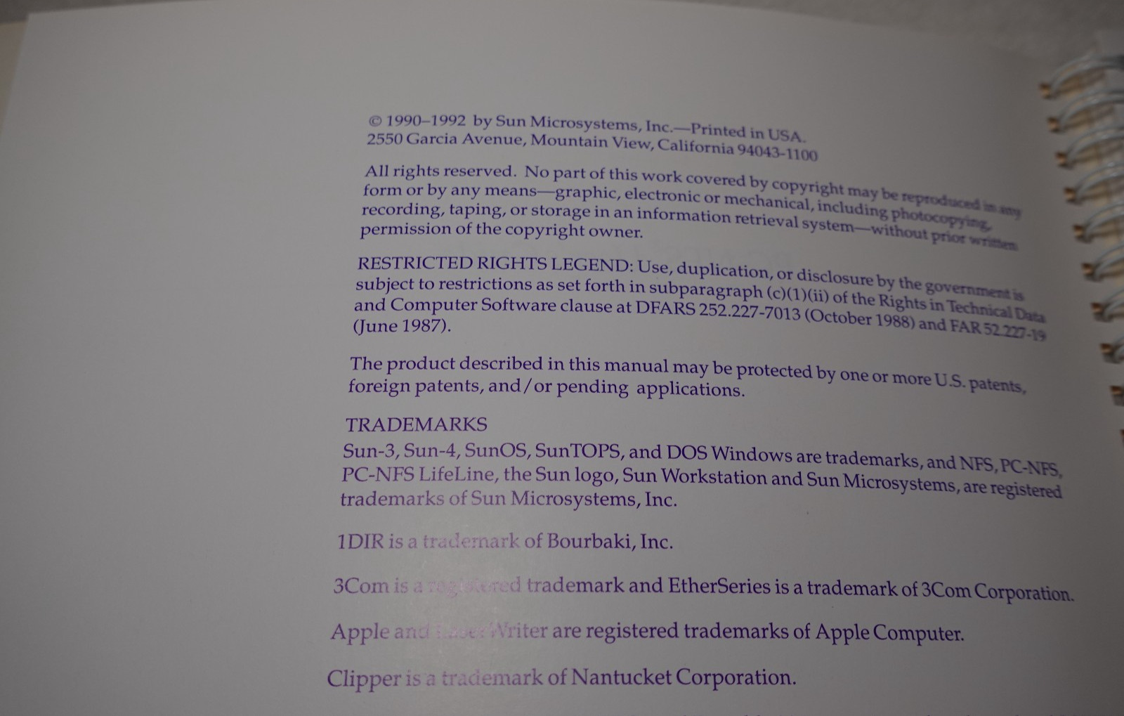 Sun Microsystems PC-NFS 1992 Original User's Guide