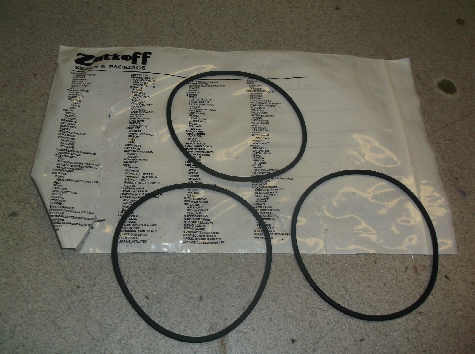 Zatkoff Packing Seals 109532431, Lot of 3 *FREE SHIPPING*
