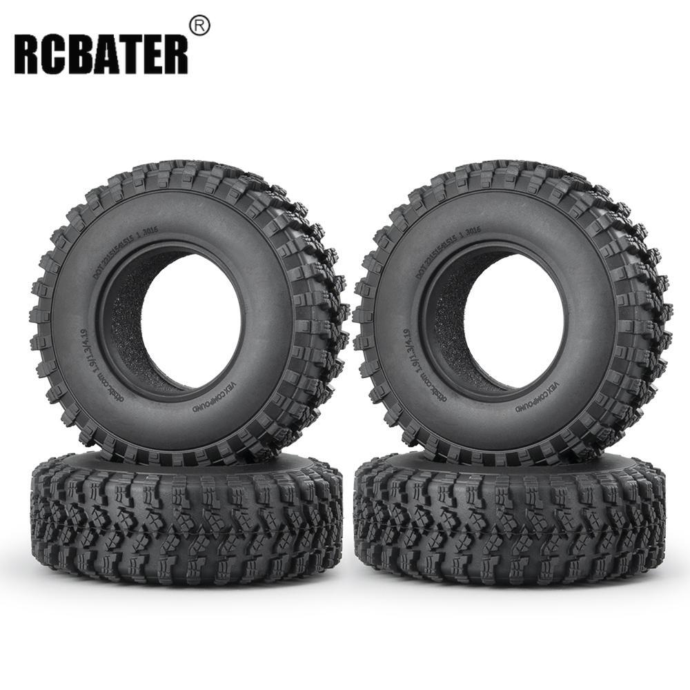 RCBATER 4Pcs 106mm 1.9" Super Soft Rubber Mud Tires for 1:10 RC Crawler Upgrades
