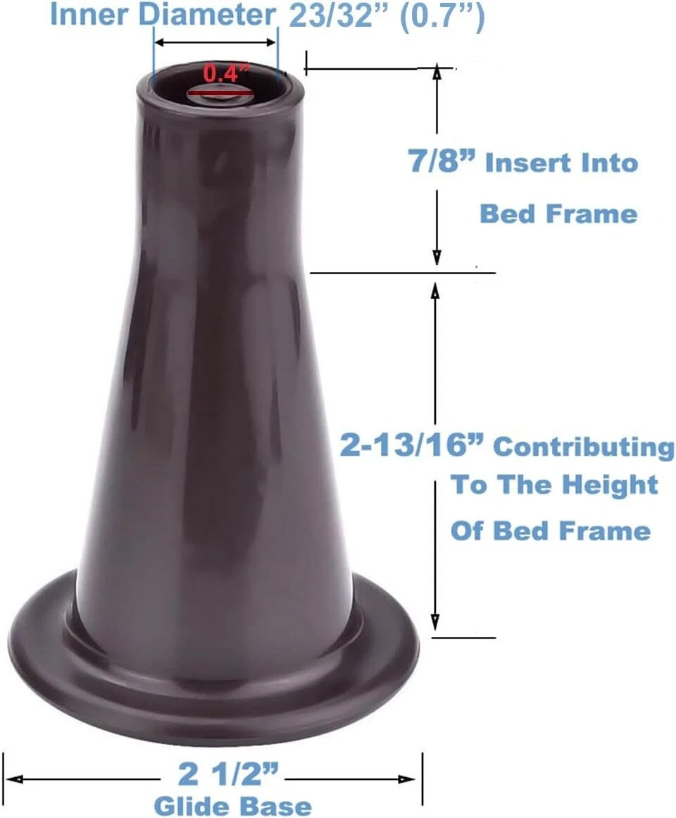 6PCS Reinforced Bed Frame Feet That Replace Wheels. Prevent Sliding. Sturdy
