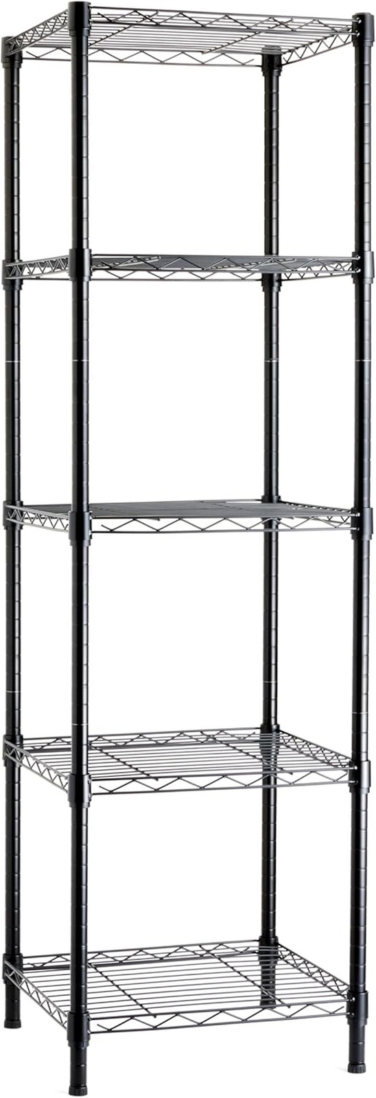 5-Shelf Tower Adjustable Storage Shelving Unit for Garage, Rust-Resistant Steel,